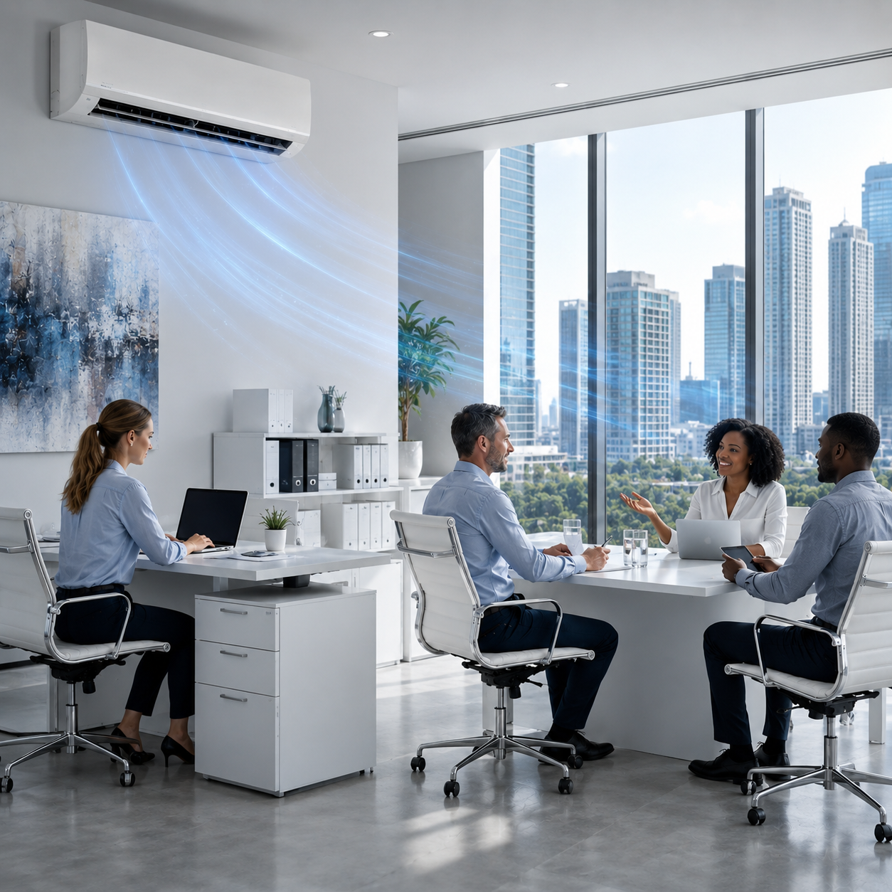 Commercial office air conditioning support